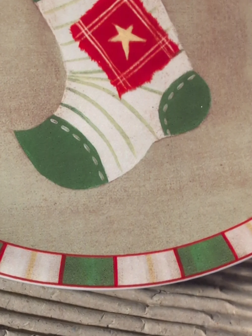 Vintage Oneida Fiddlestix Stocking Cats Stoneware Salad Dessert Plates Set of 4